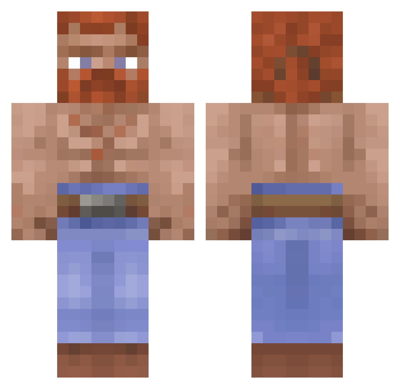 virulent Minecraft skin, front and back view