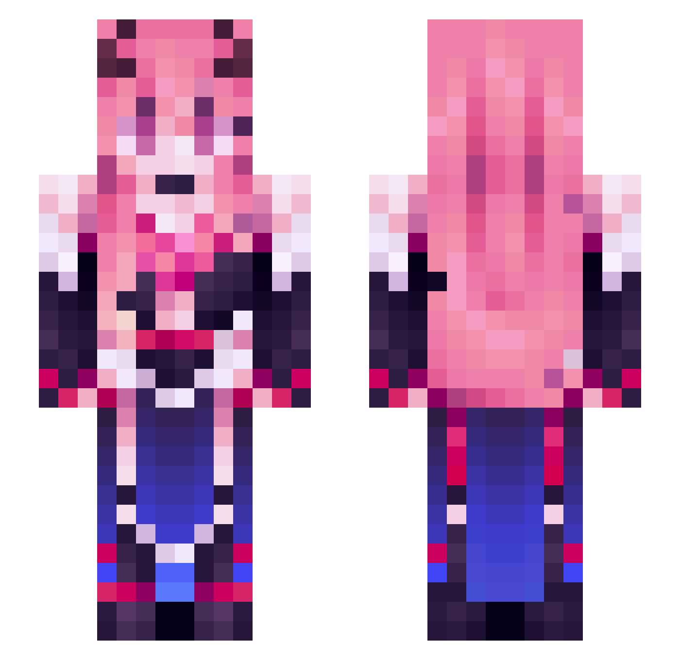 Mah1ru_1 Minecraft skin, front and back view