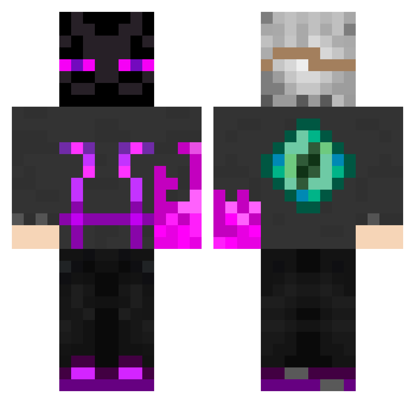 EnderPVP3813 Minecraft skin, front and back view
