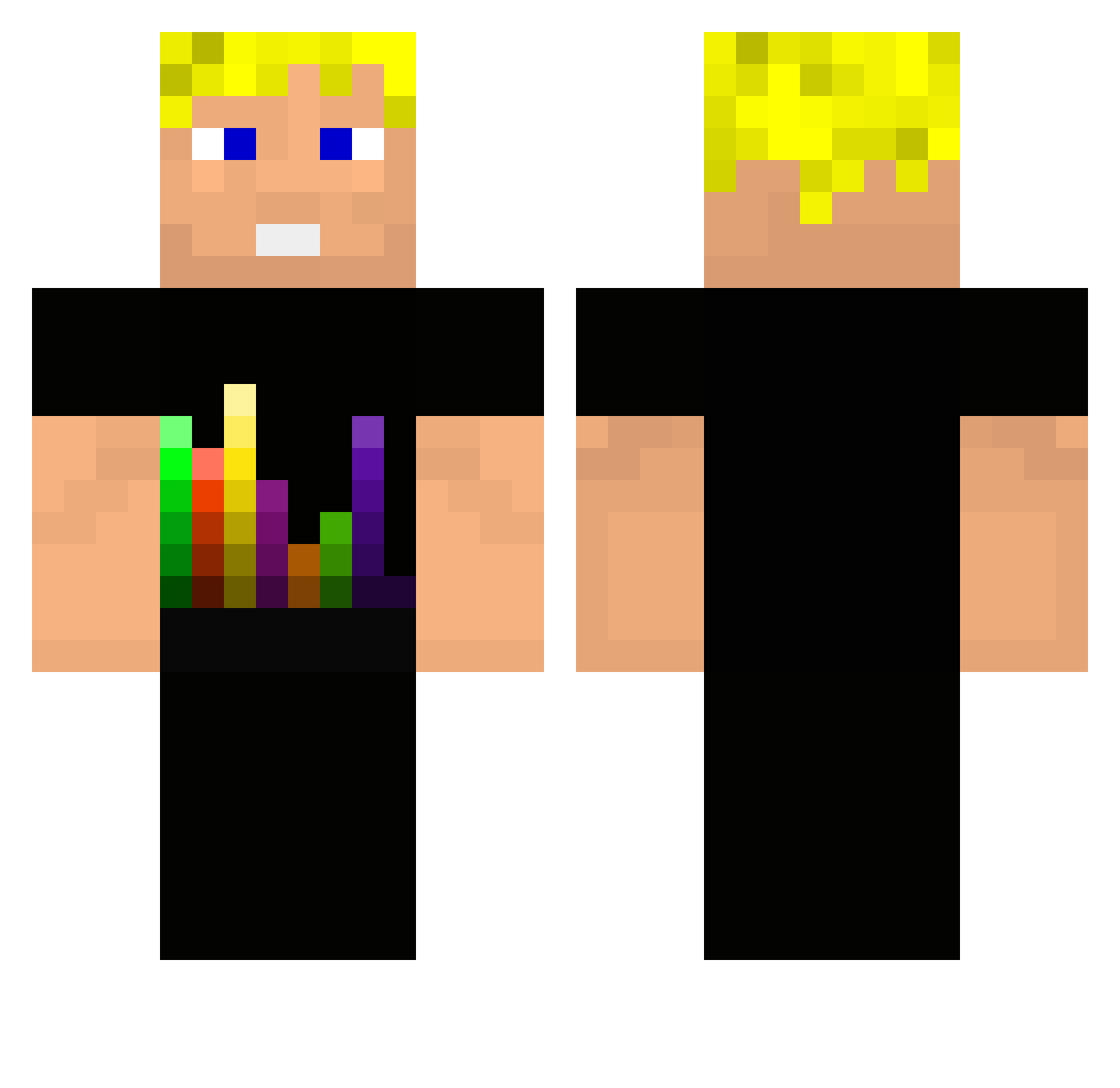 Restyle Minecraft skin, front and back view