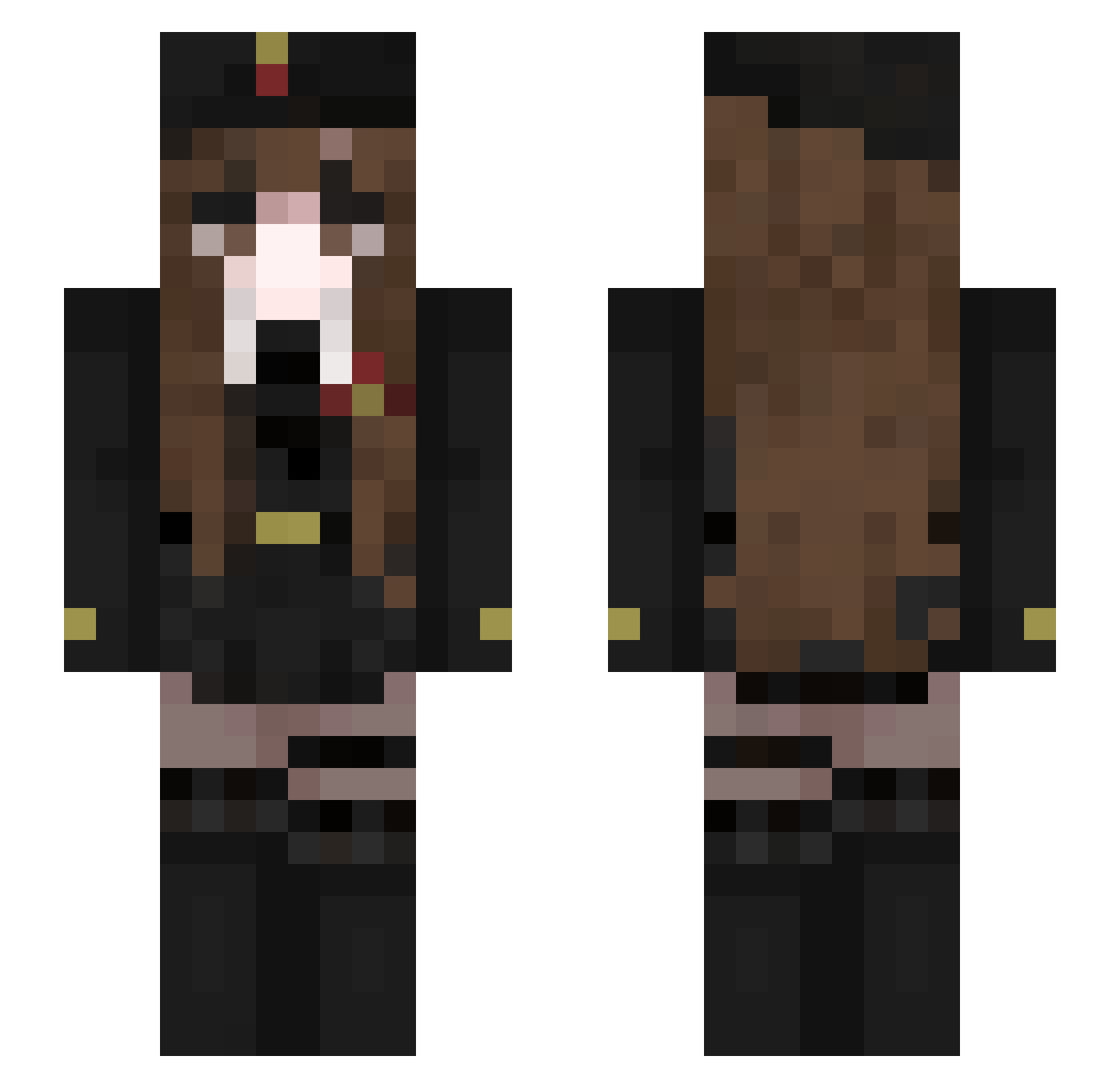 PlumAndPeach Minecraft skin, front and back view