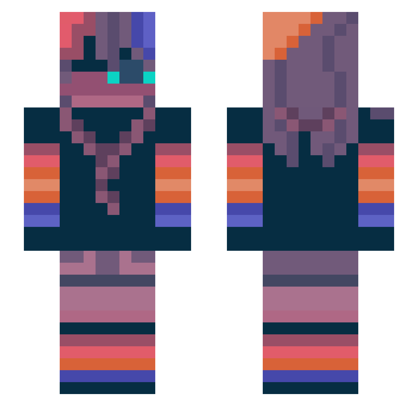 Gridta Minecraft skin, front and back view