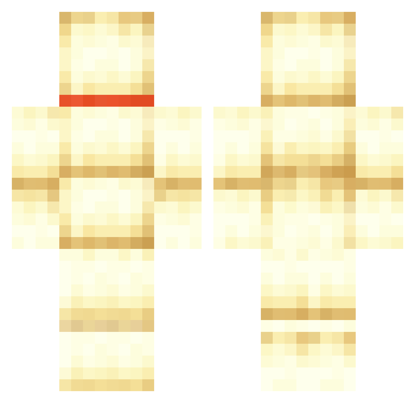 Zainrow Minecraft skin, front and back view