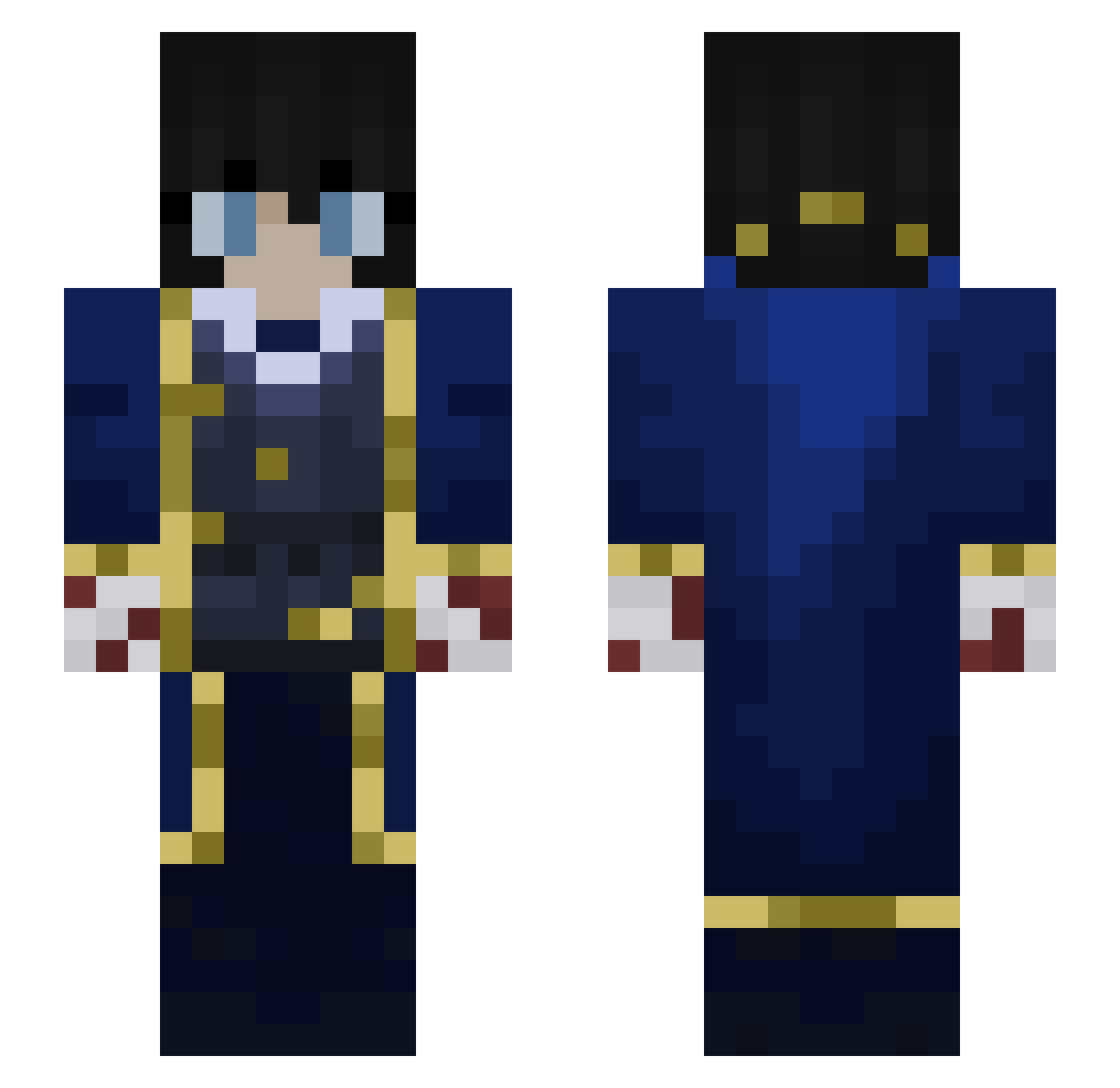 CozyChip Minecraft skin, front and back view