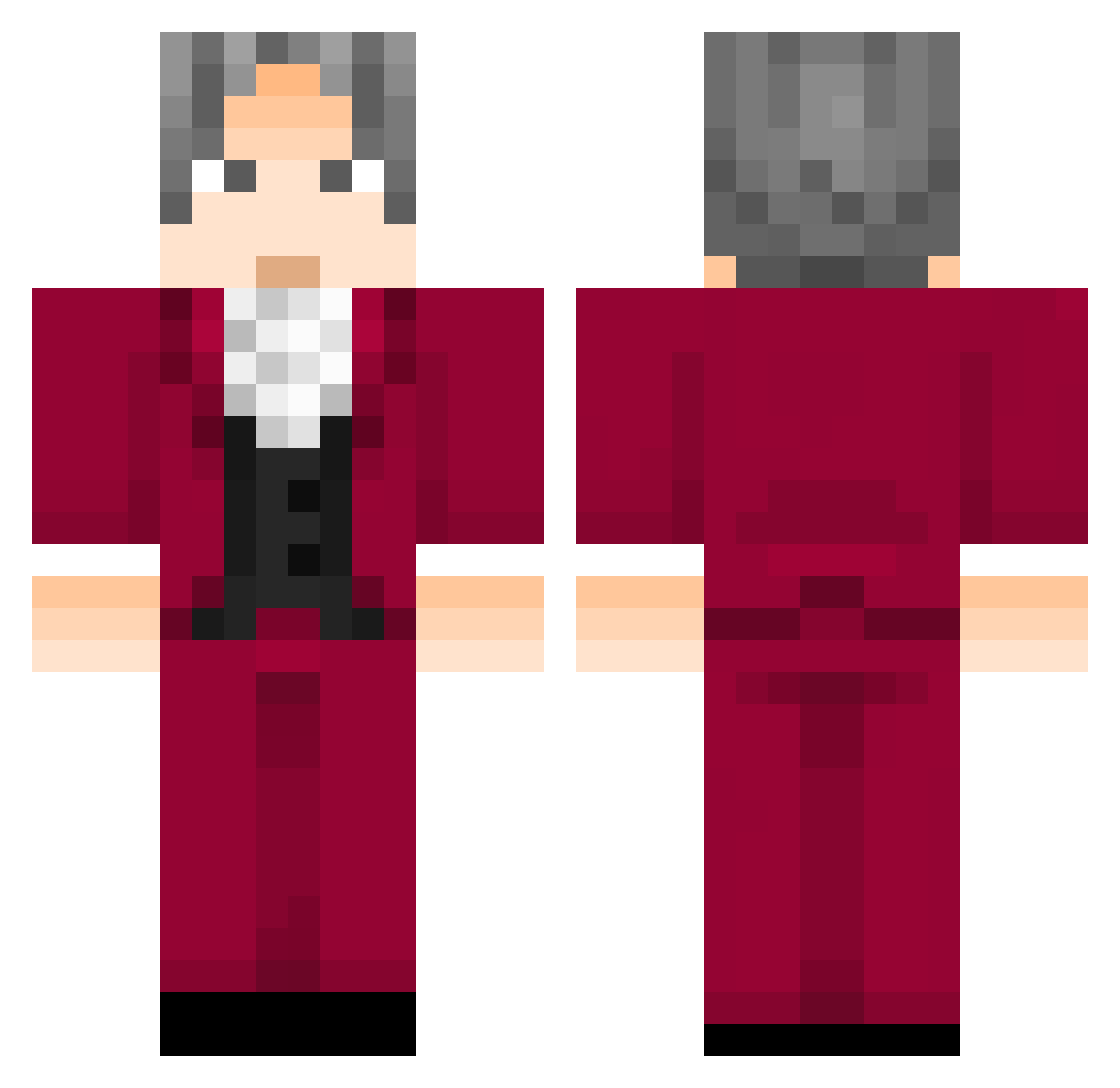 D1FF Minecraft skin, front and back view
