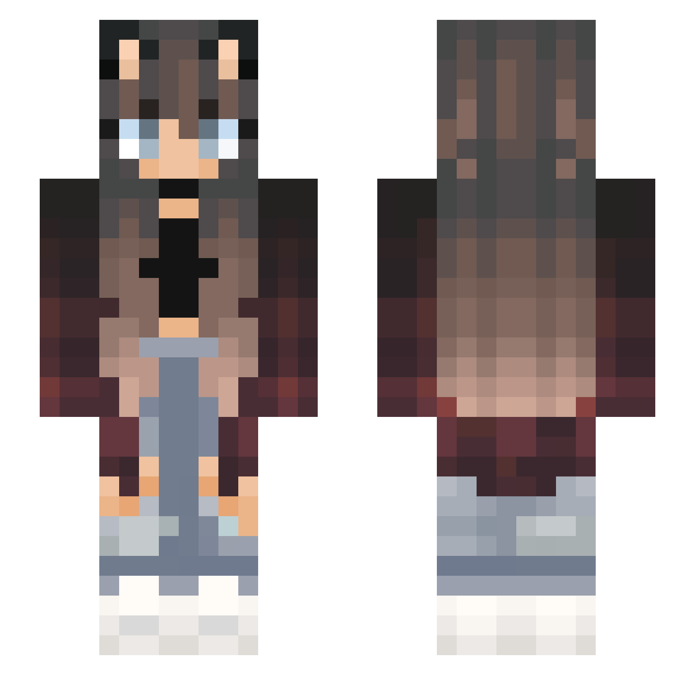 Adaamczz Minecraft skin, front and back view