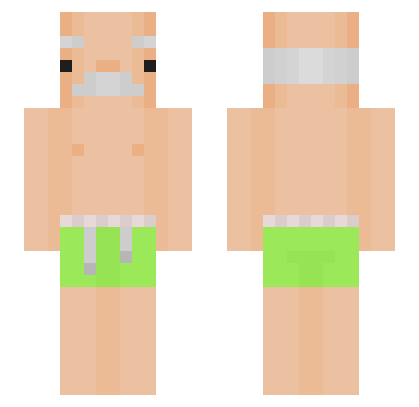 SaraSutSko Minecraft skin, front and back view