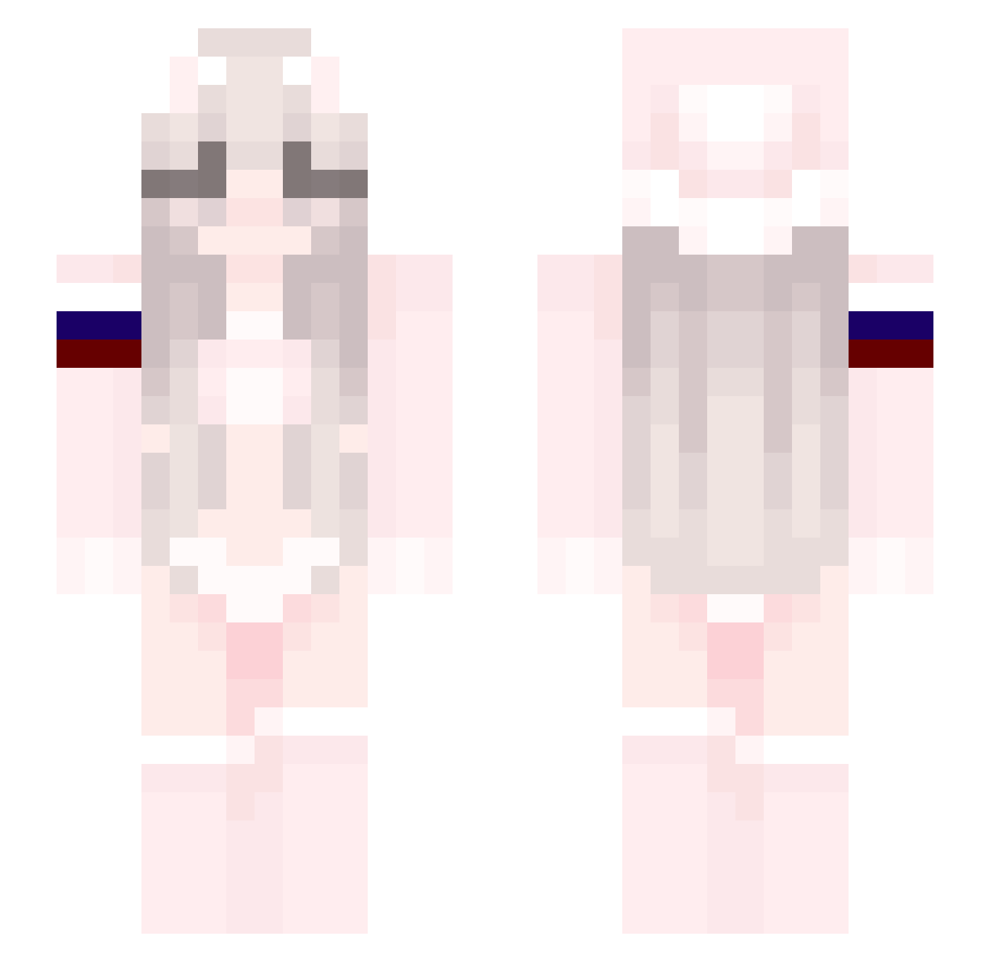 arvathis Minecraft skin, front and back view