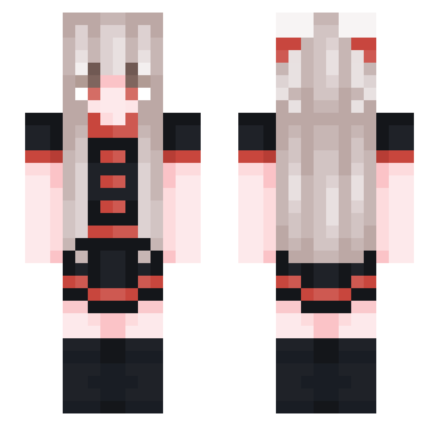 Nomo220 Minecraft skin, front and back view