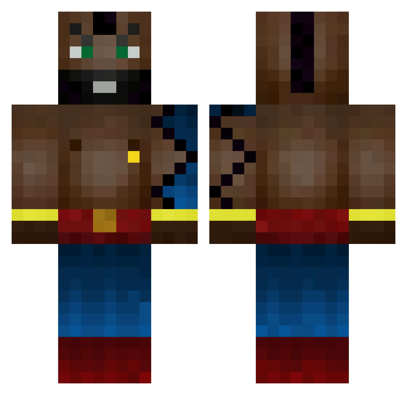 Artua Minecraft skin, front and back view