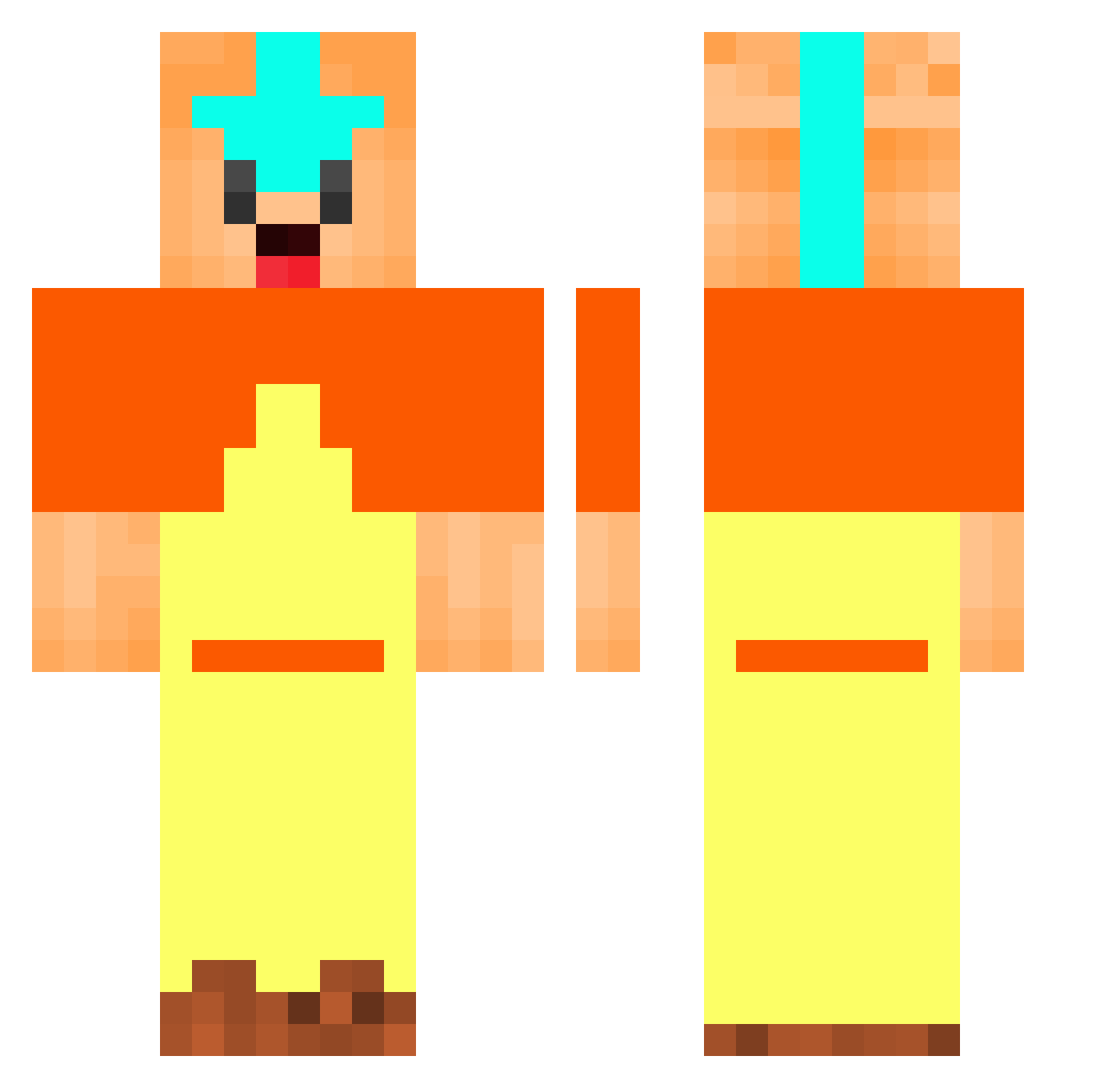 mrbiosloth Minecraft skin, front and back view