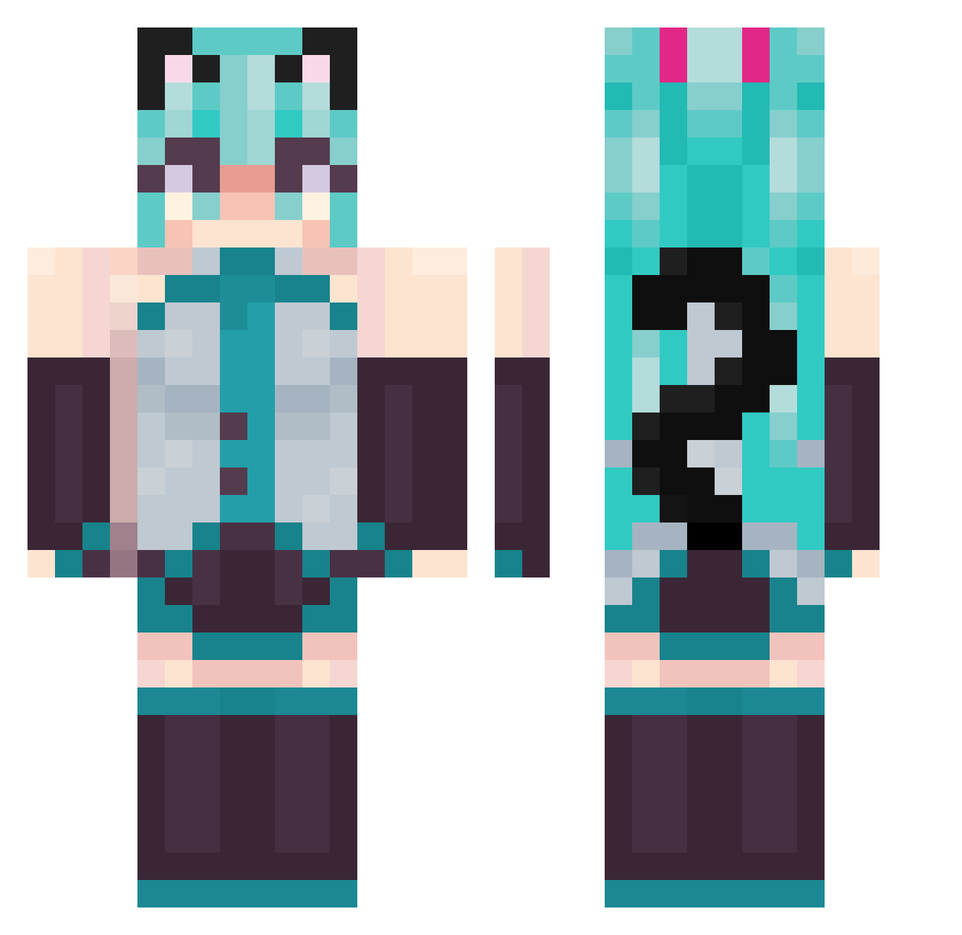 Broclly Minecraft skin, front and back view