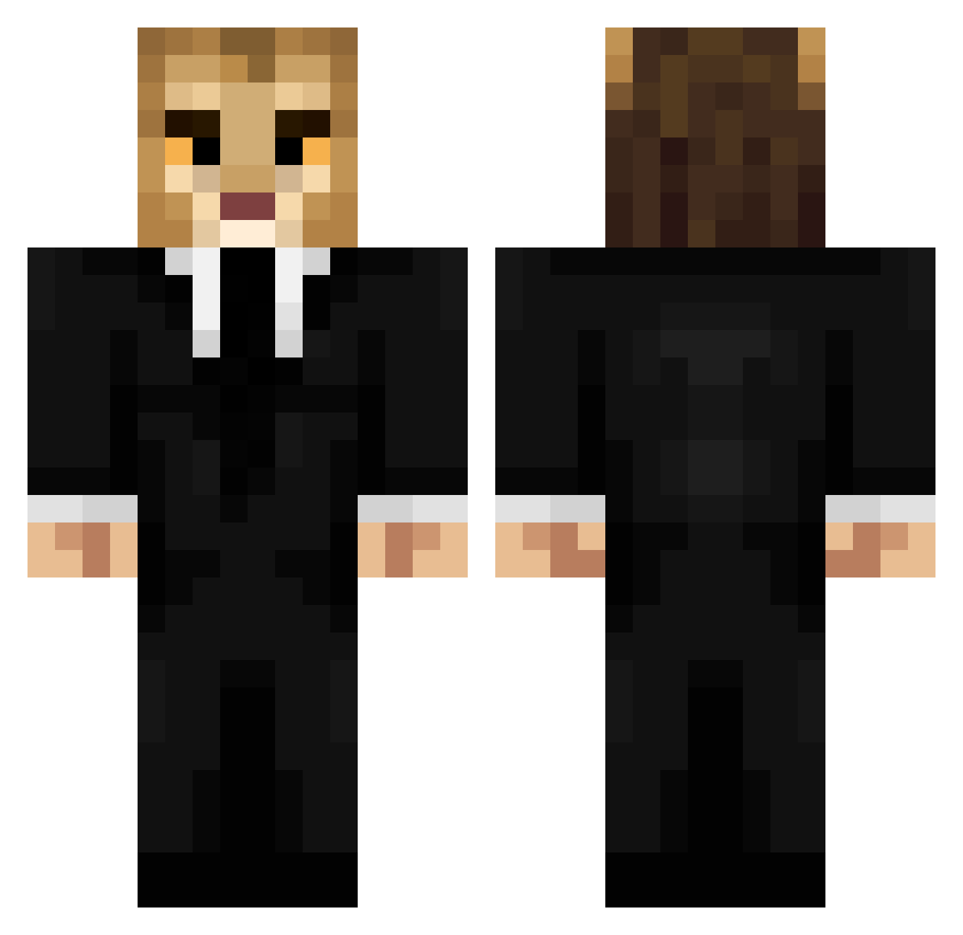 ShamPieg Minecraft skin, front and back view