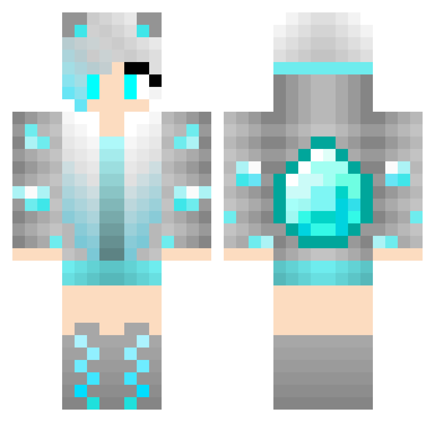 Teaata Minecraft skin, front and back view