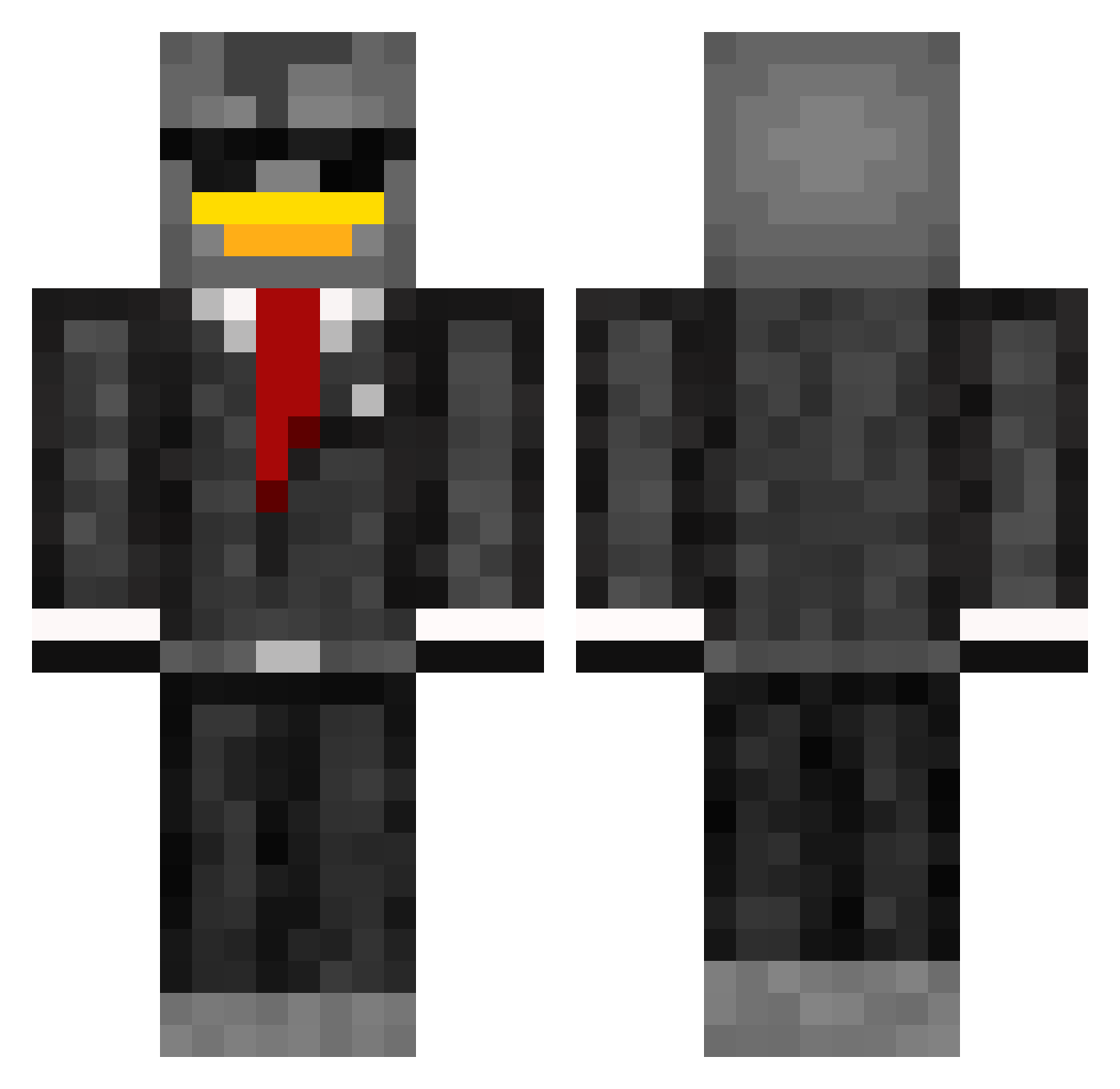 bjntn Minecraft skin, front and back view