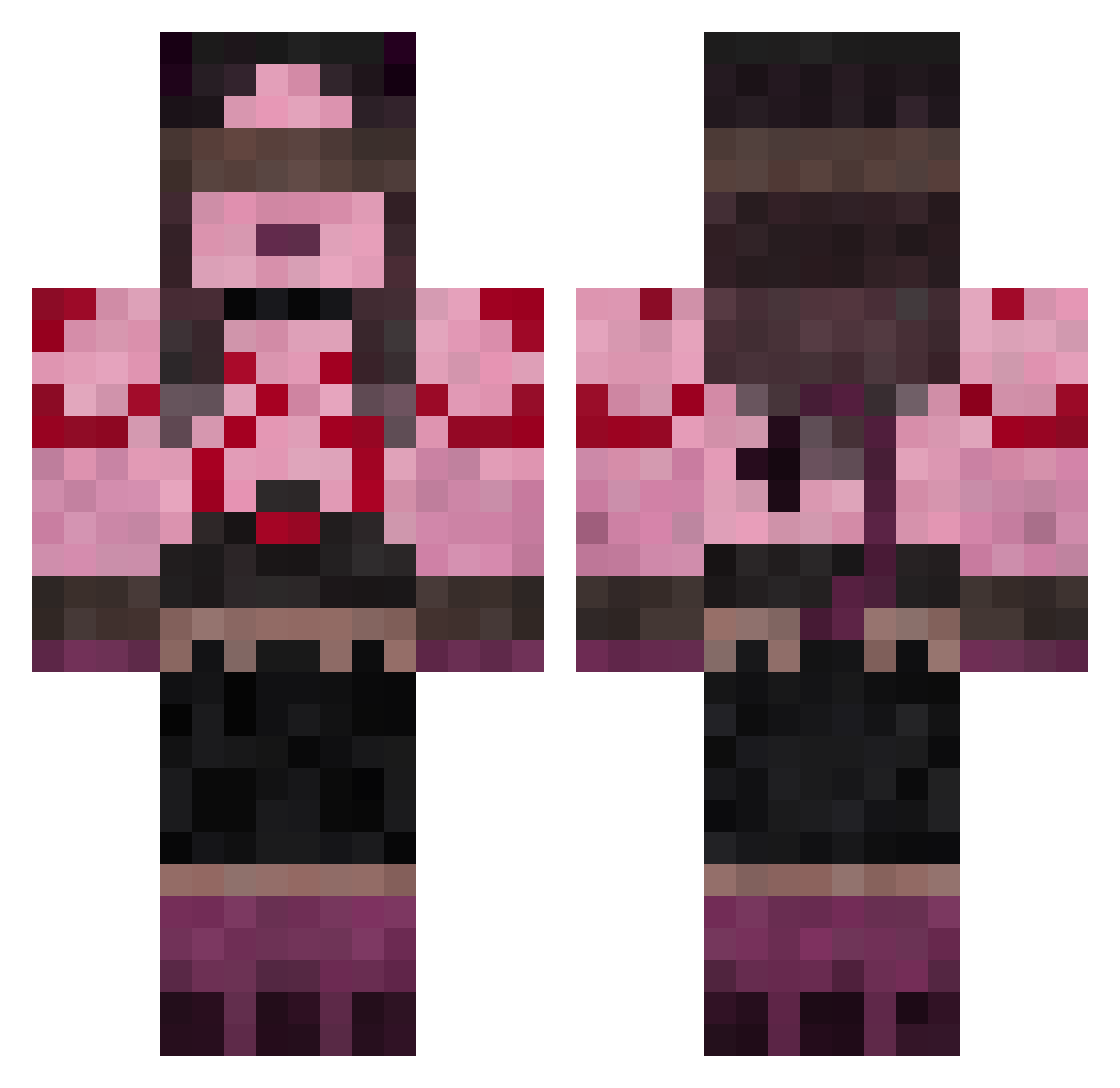 Nhyx_99 Minecraft skin, front and back view