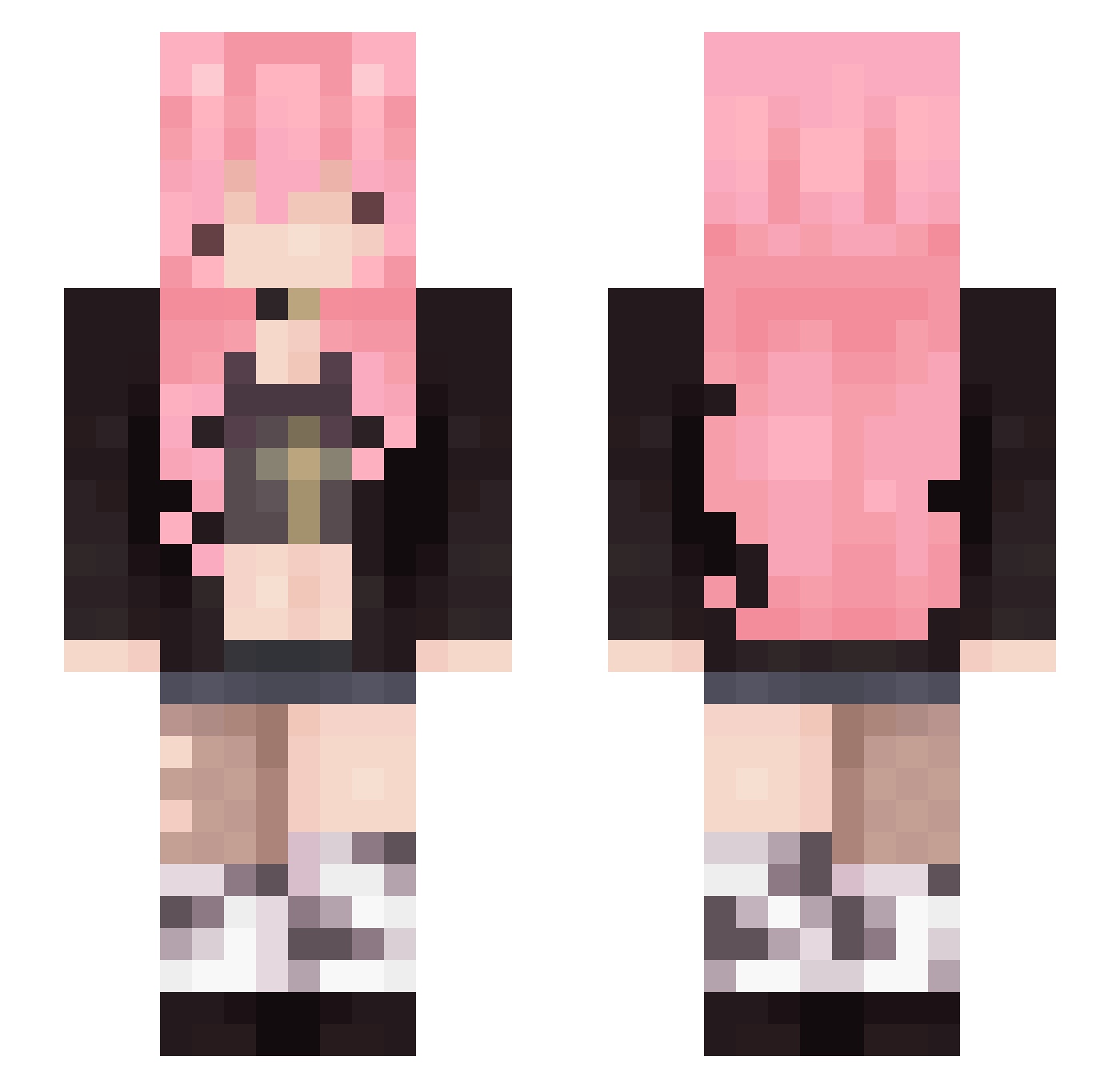 seal0uette Minecraft skin, front and back view