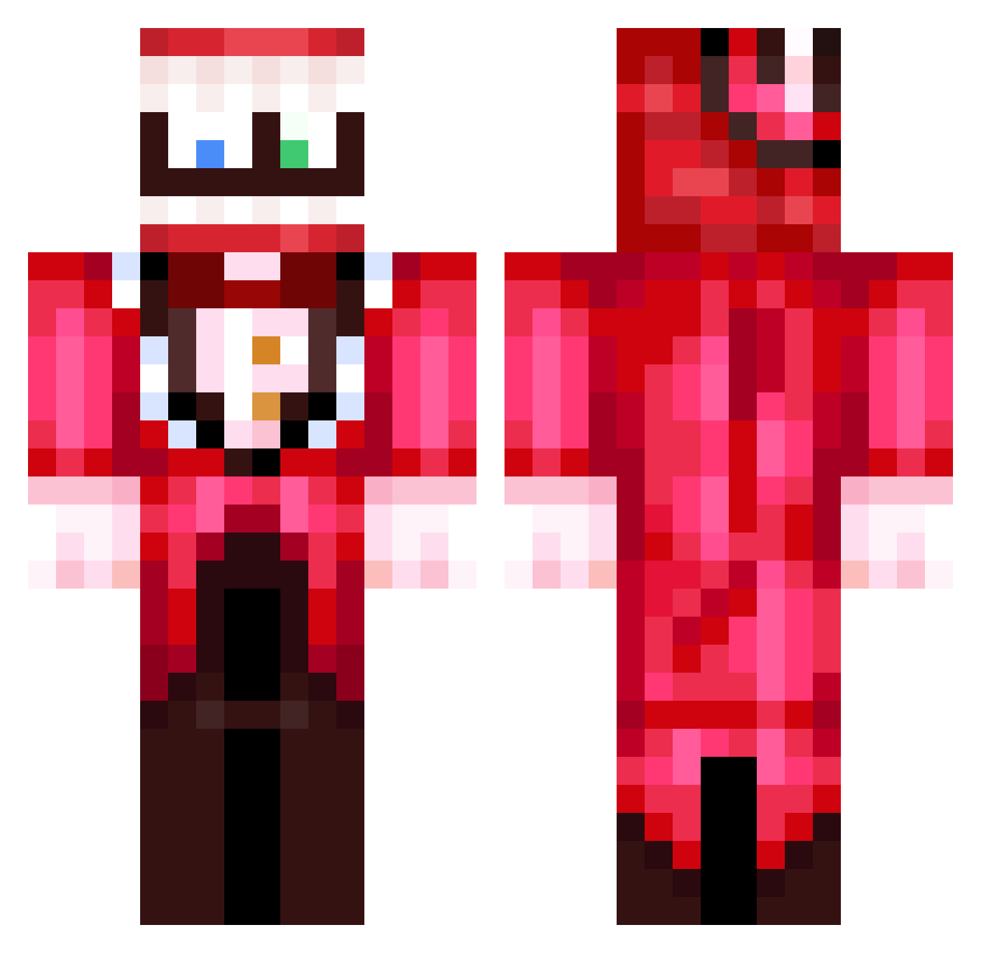 ladyymanu Minecraft skin, front and back view