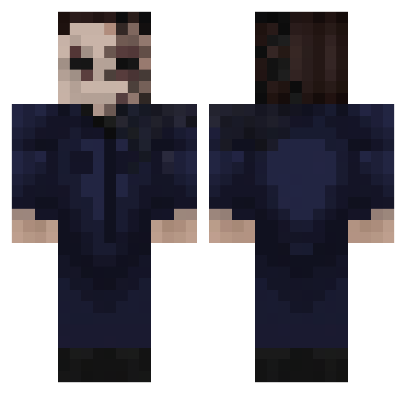 1234567890qwertz Minecraft skin, front and back view