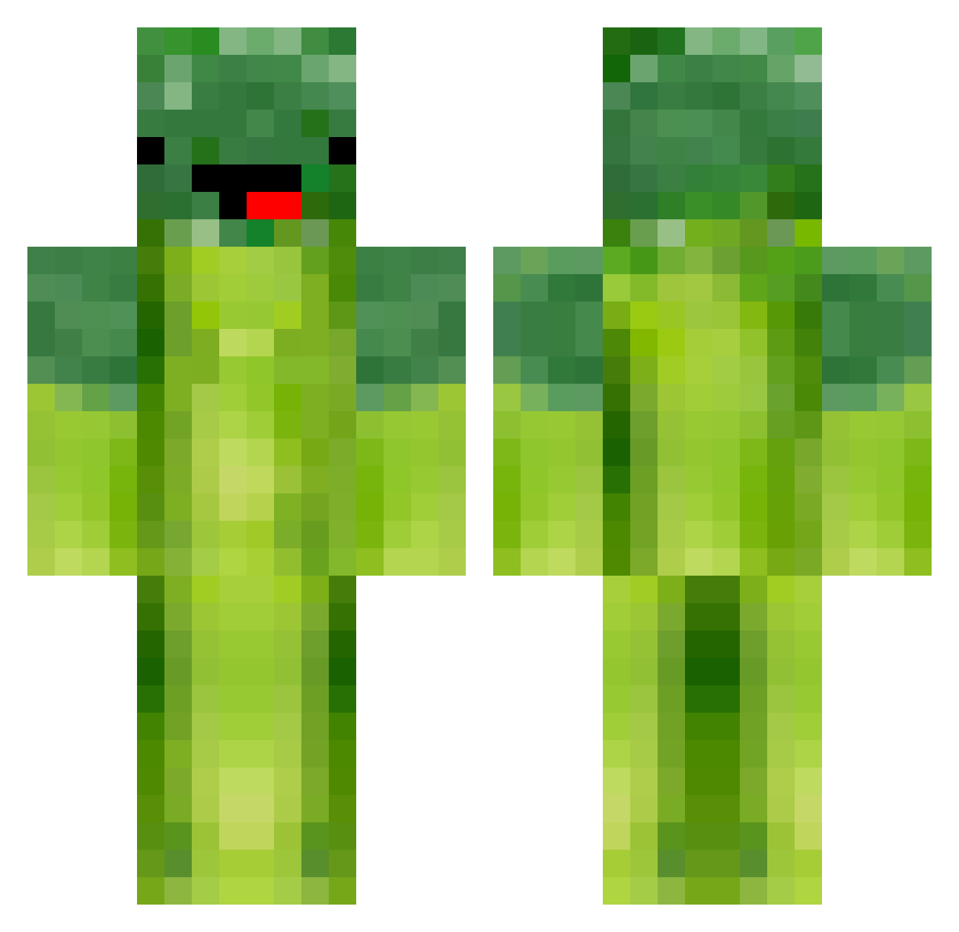Leckere_Burger Minecraft skin, front and back view