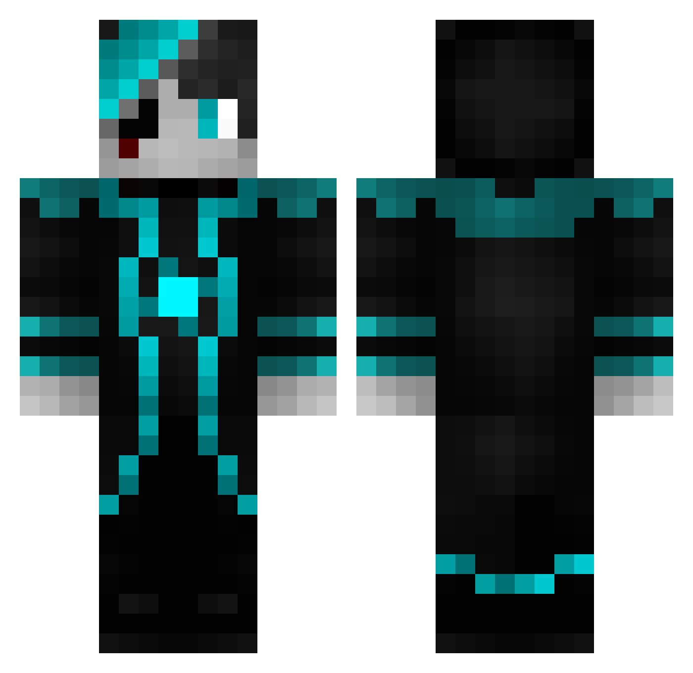 Suade Minecraft skin, front and back view