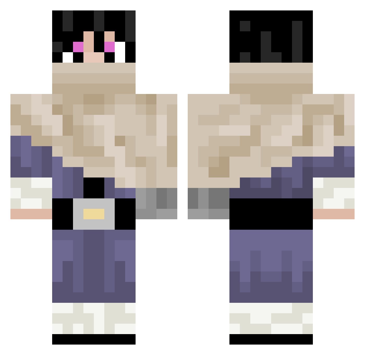 MastroPotter Minecraft skin, front and back view