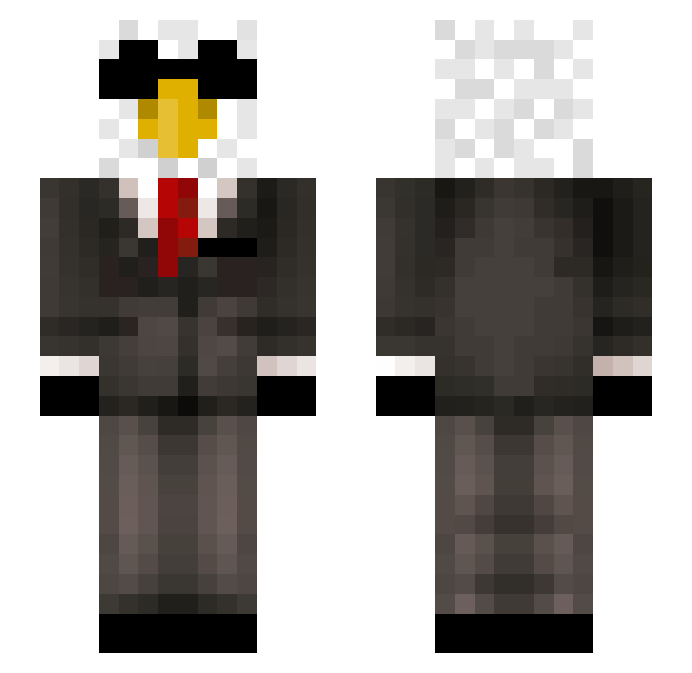 NikoBielikos Minecraft skin, front and back view
