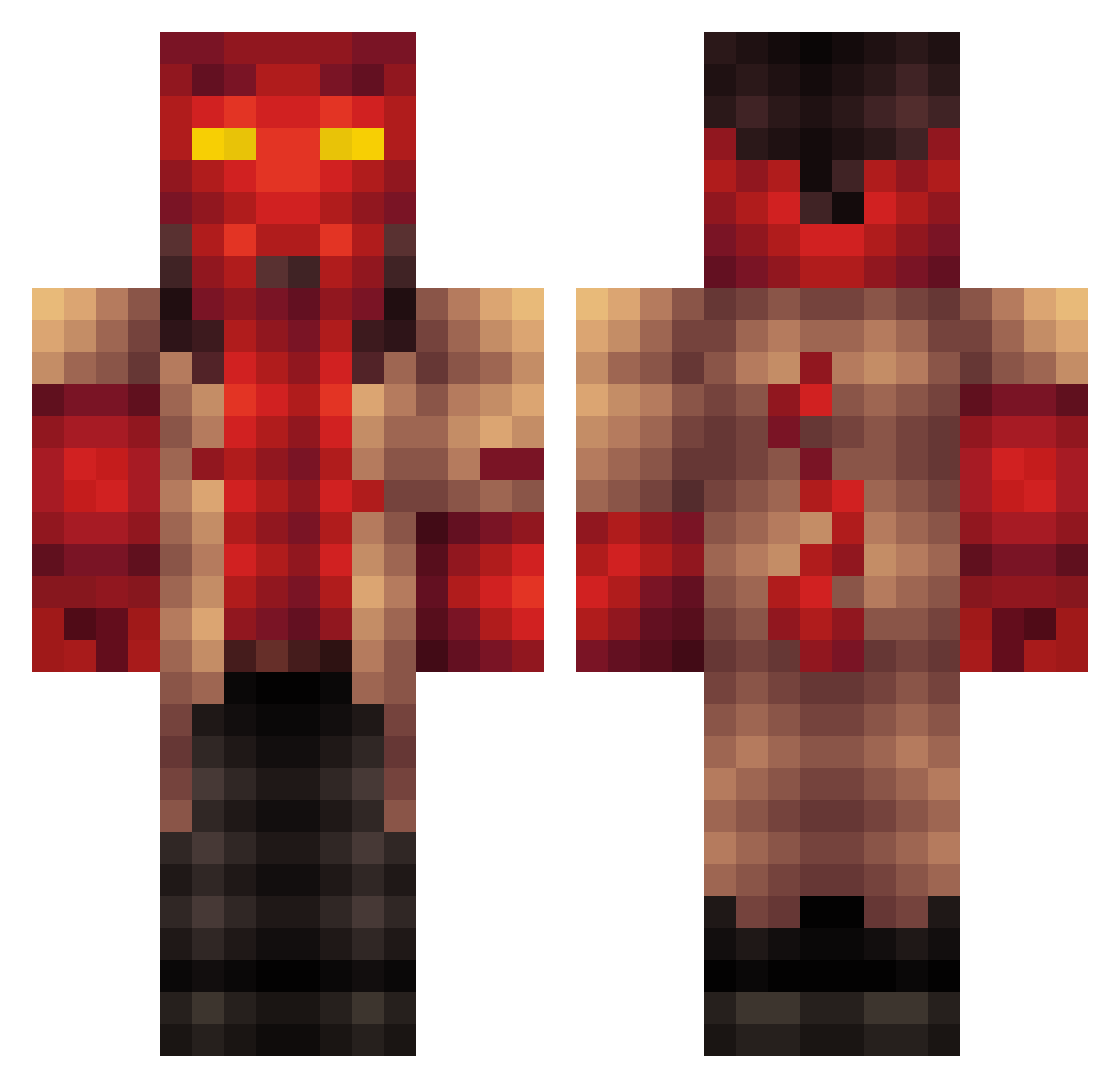 AberyWho Minecraft skin, front and back view