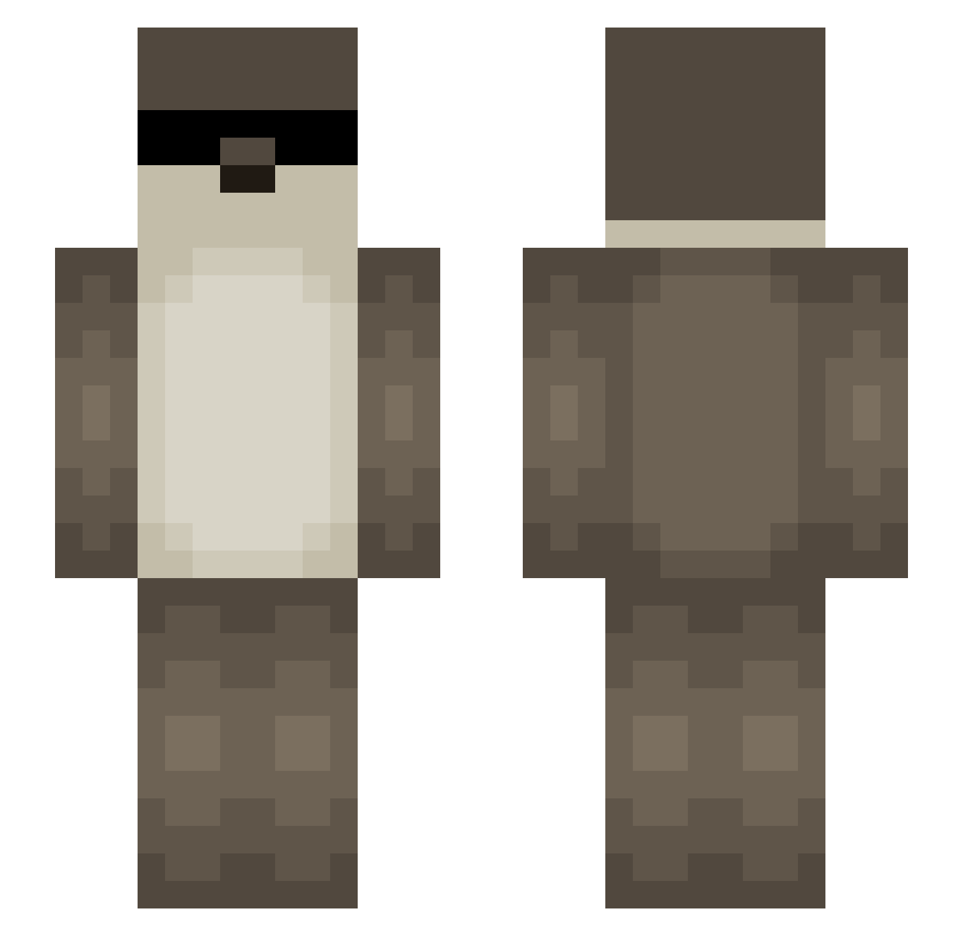 TimYot Minecraft skin, front and back view