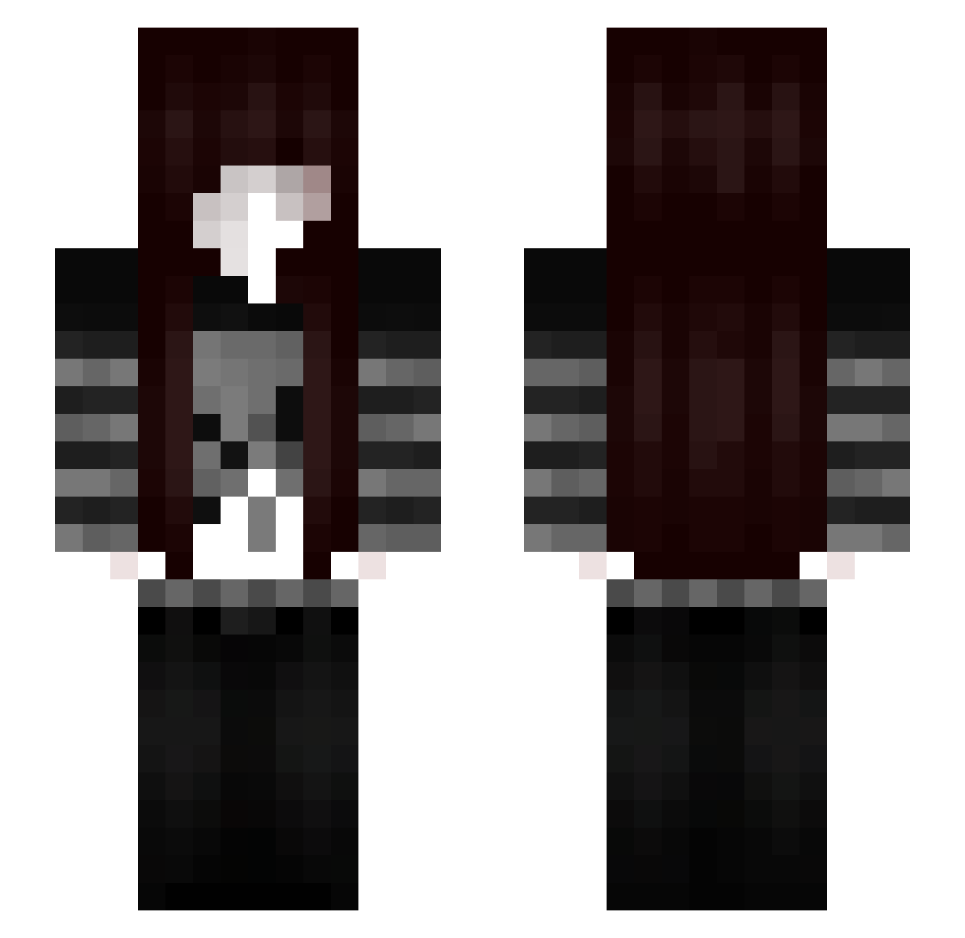 morirme Minecraft skin, front and back view