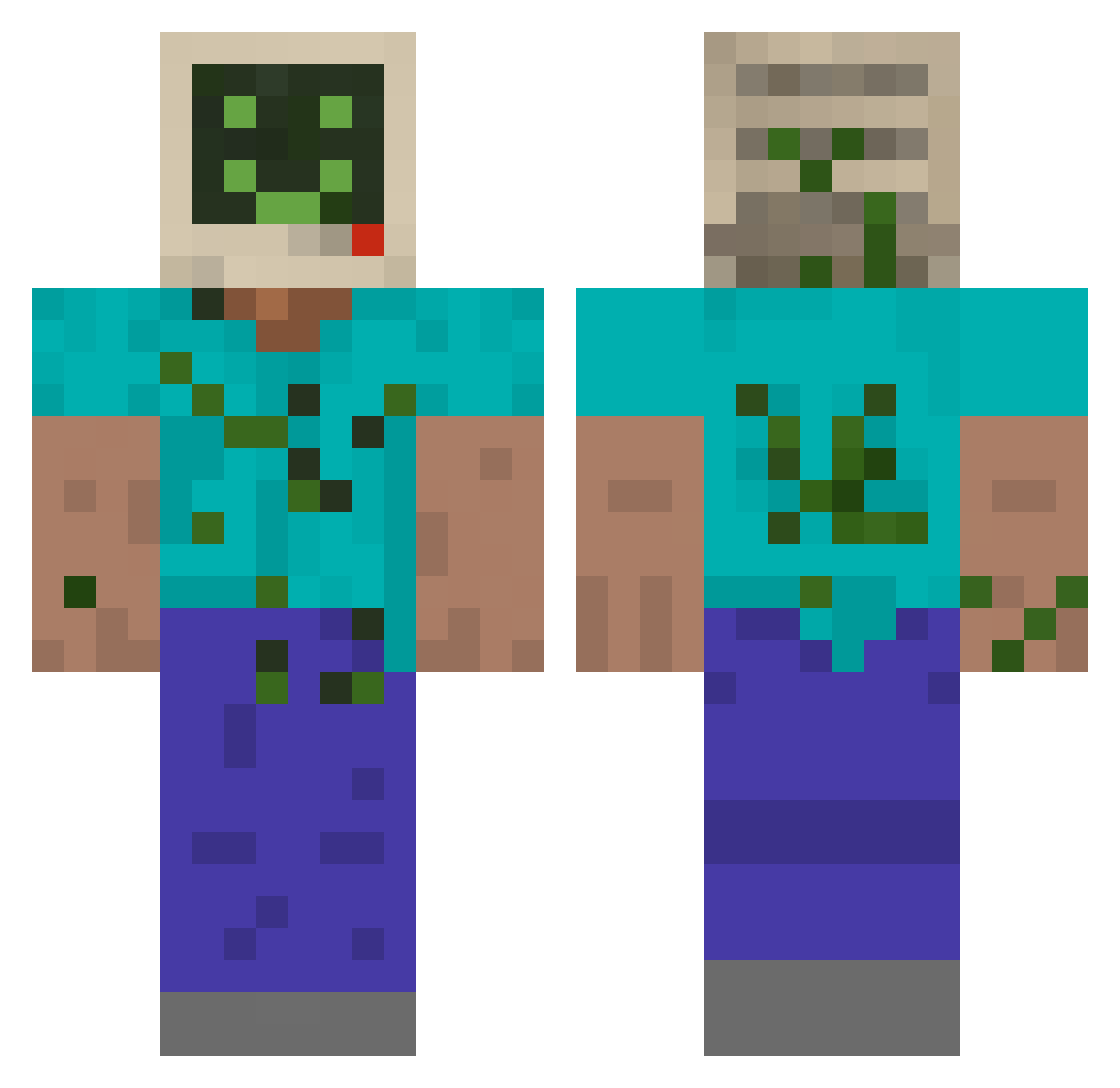 IamBaen Minecraft skin, front and back view