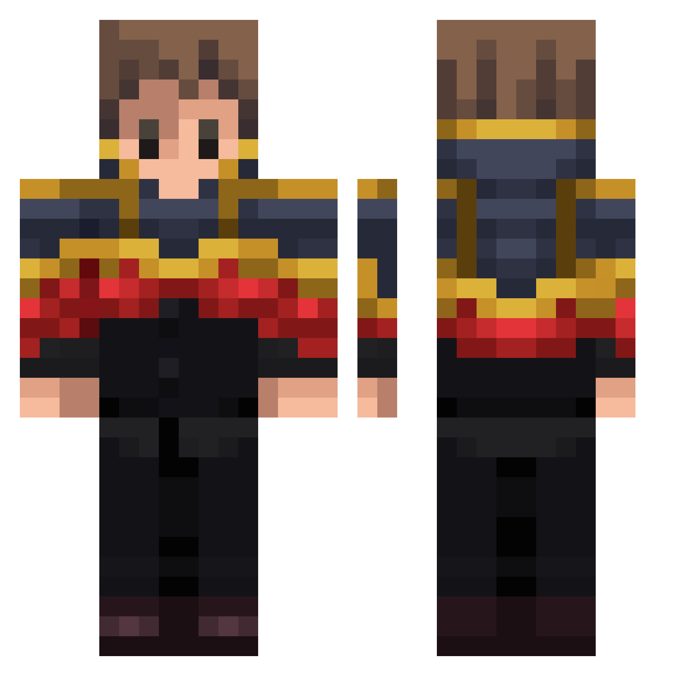 qMilo_ Minecraft skin, front and back view