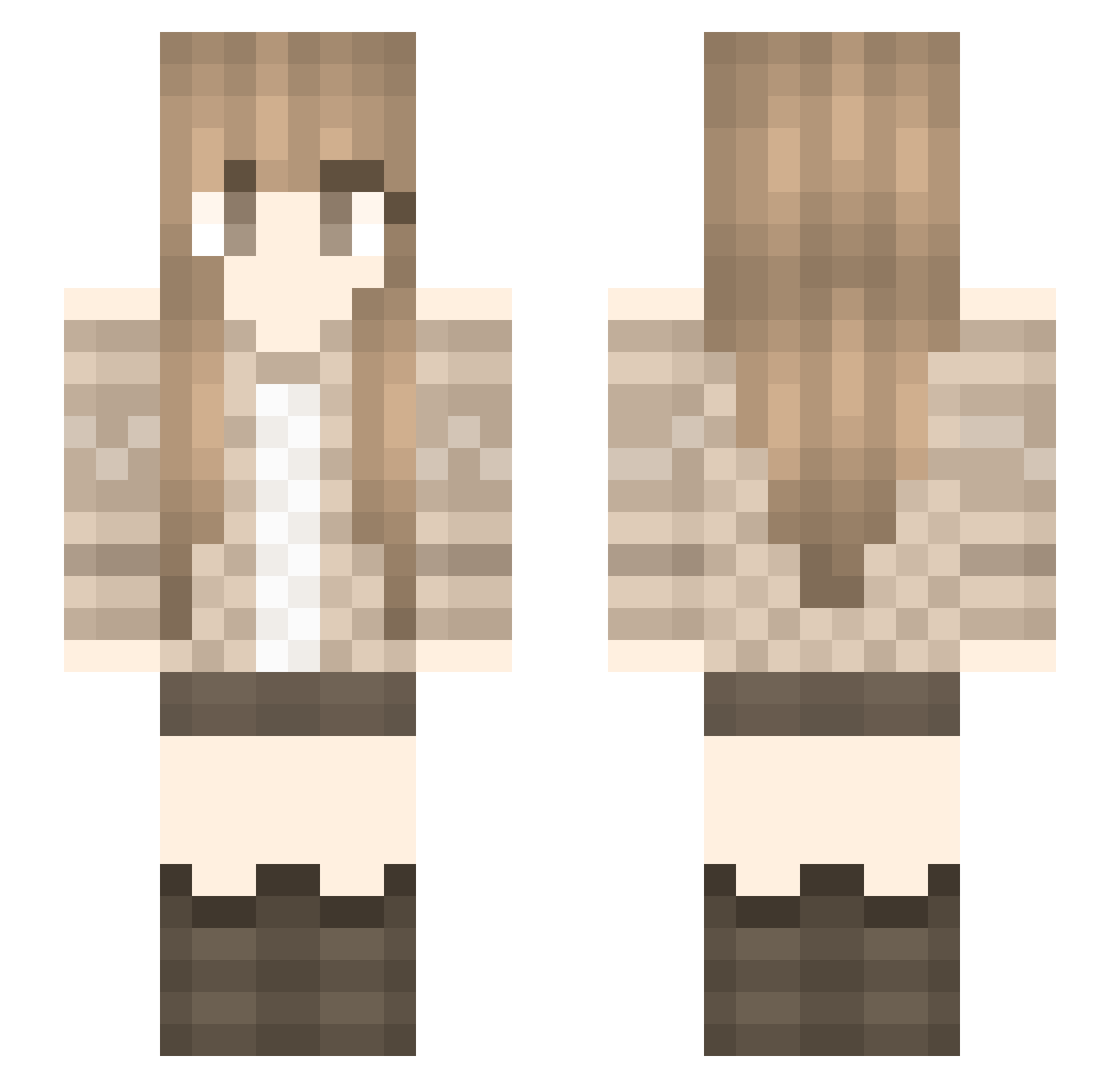 SailorMon Minecraft skin, front and back view