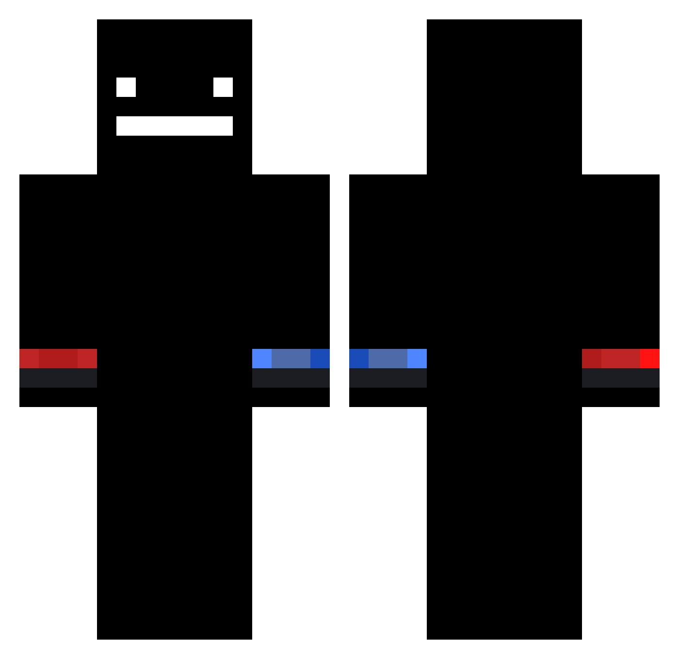 Queztionable Minecraft skin, front and back view