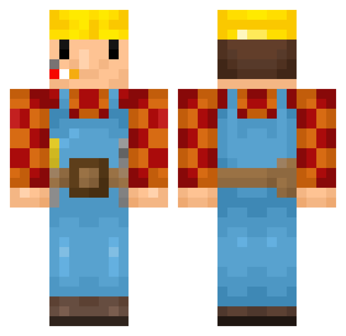 Aniffo Minecraft skin, front and back view