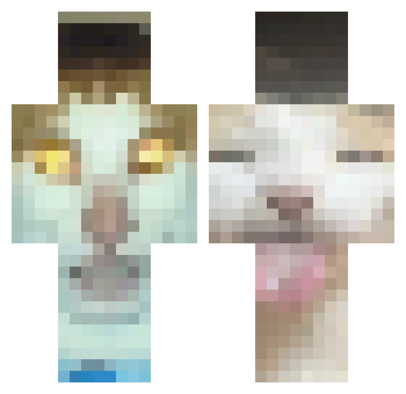 Tigerfinnie Minecraft skin, front and back view