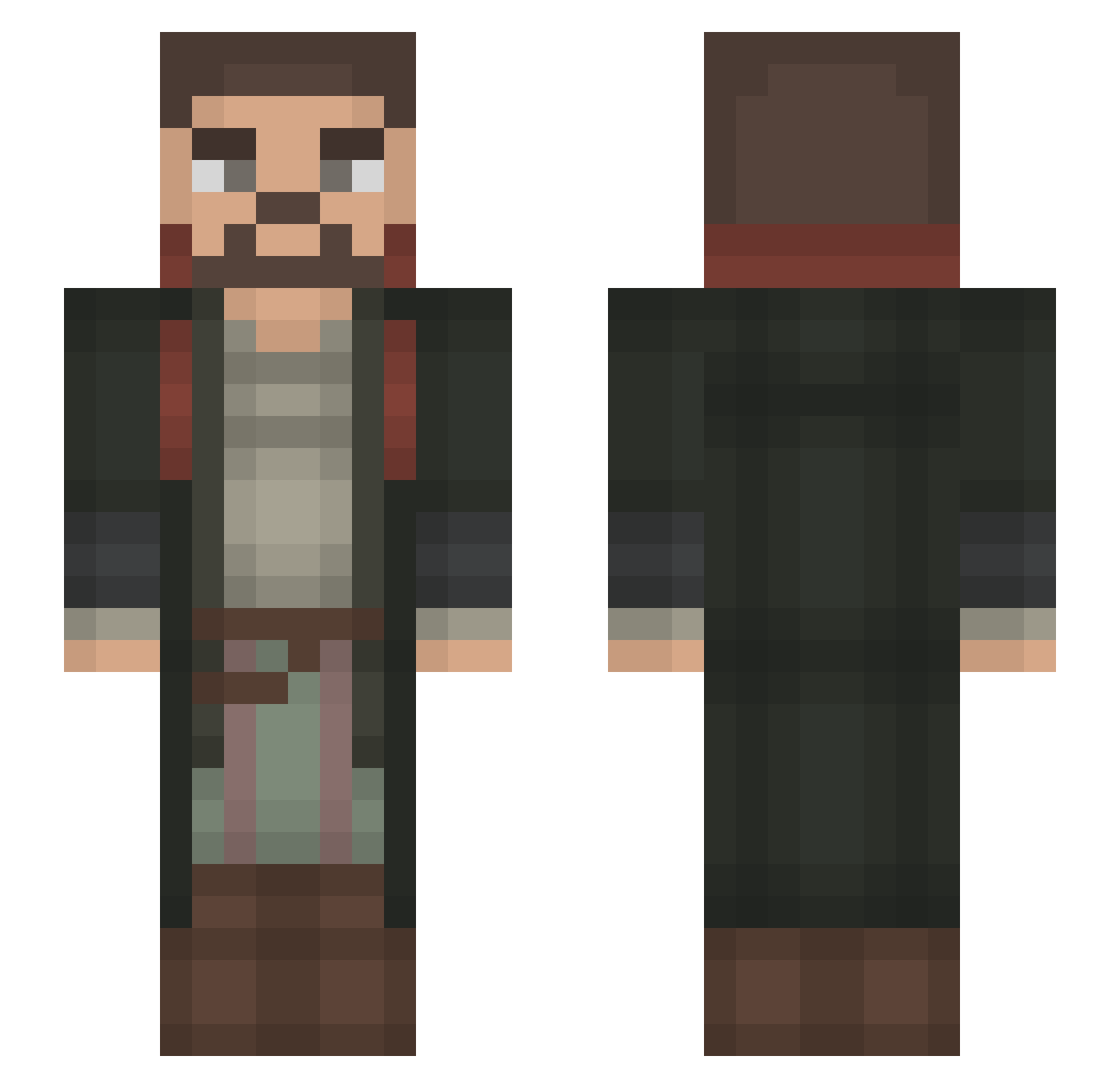 Yung_Kuro Minecraft skin, front and back view