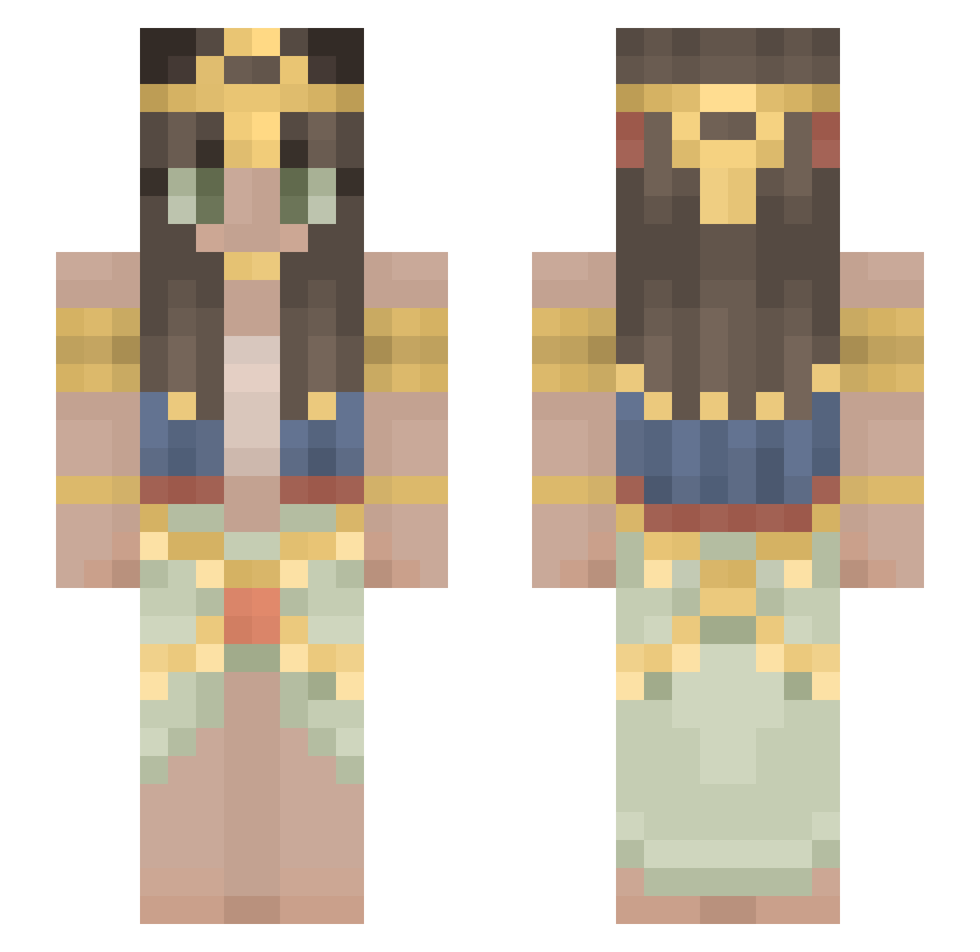 Fifiel Minecraft skin, front and back view
