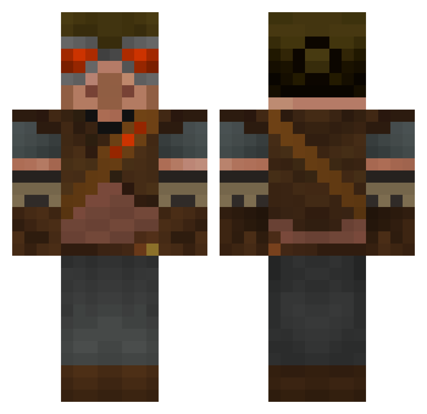 enzomie Minecraft skin, front and back view
