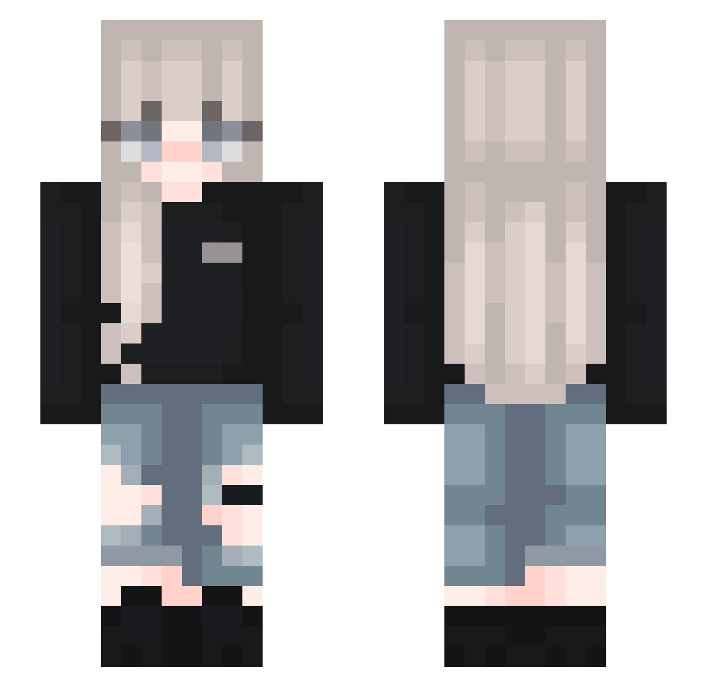 kit_cat2 Minecraft skin, front and back view
