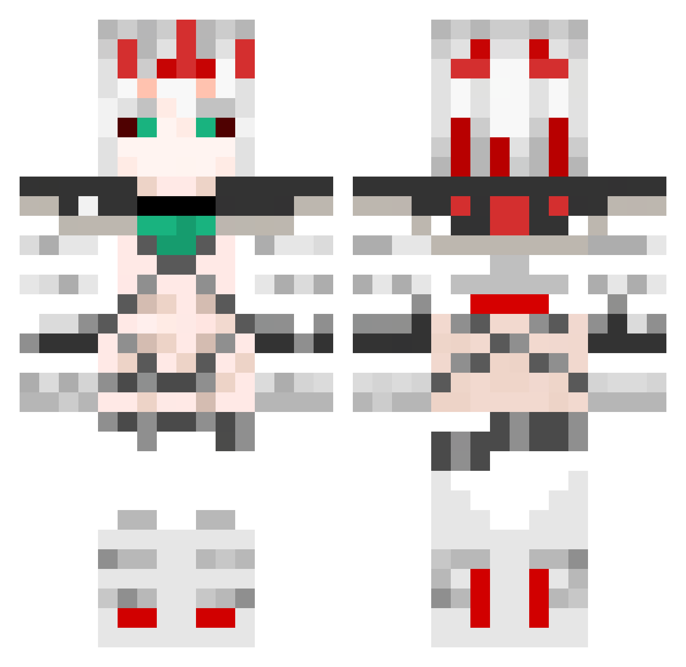 OcramsRazor Minecraft skin, front and back view