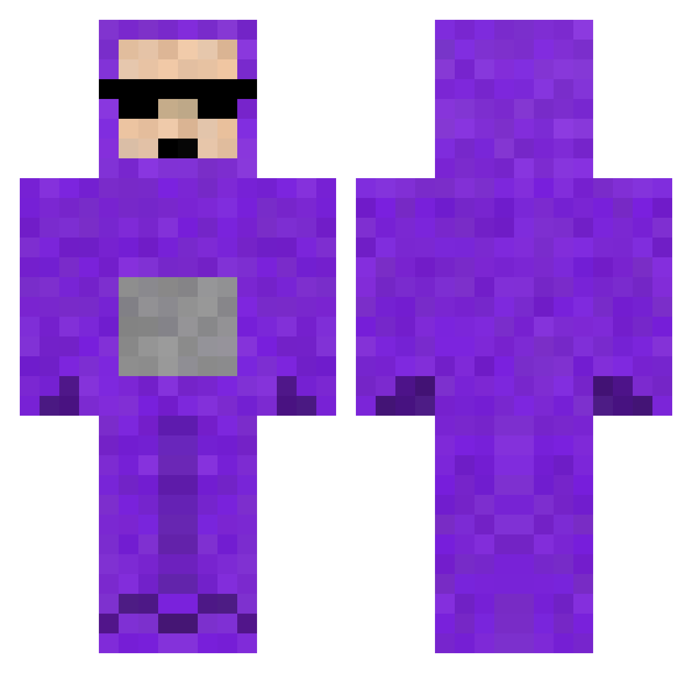 Gofr24 Minecraft skin, front and back view