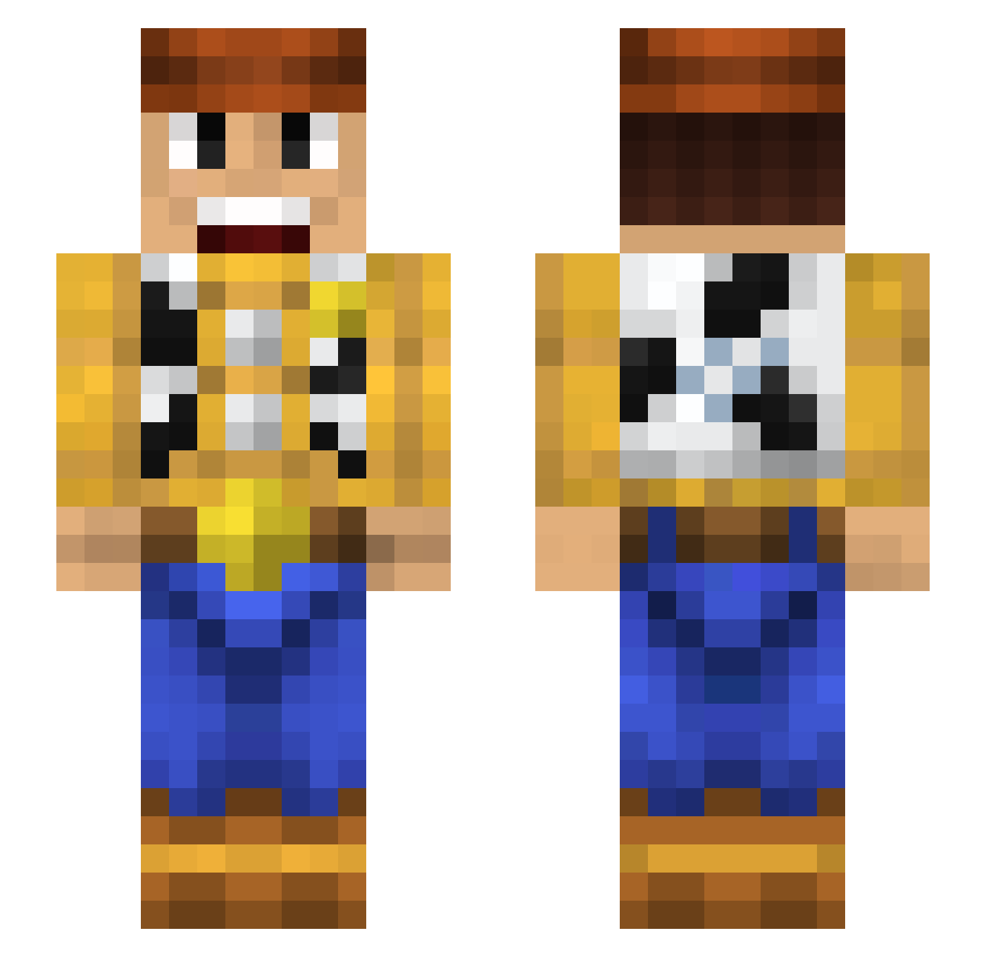 Keltakuume Minecraft skin, front and back view