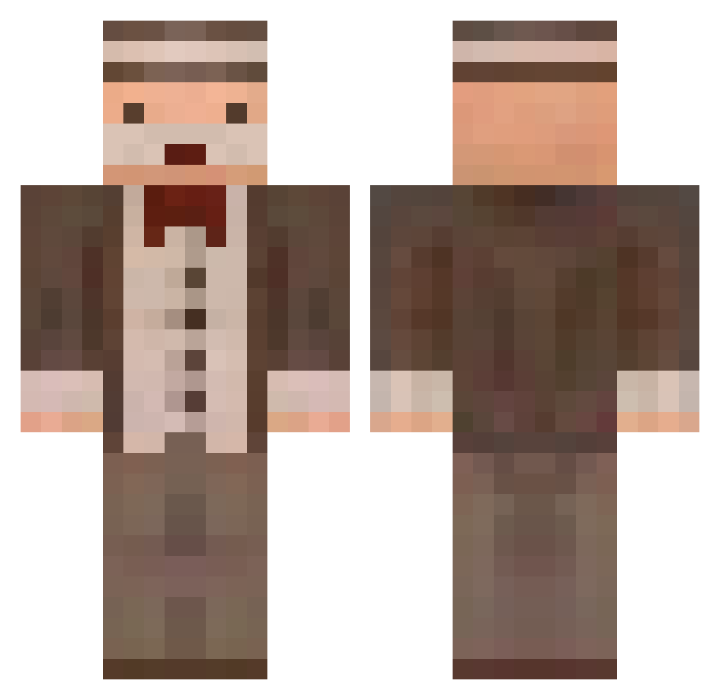 Xilef1104 Minecraft skin, front and back view