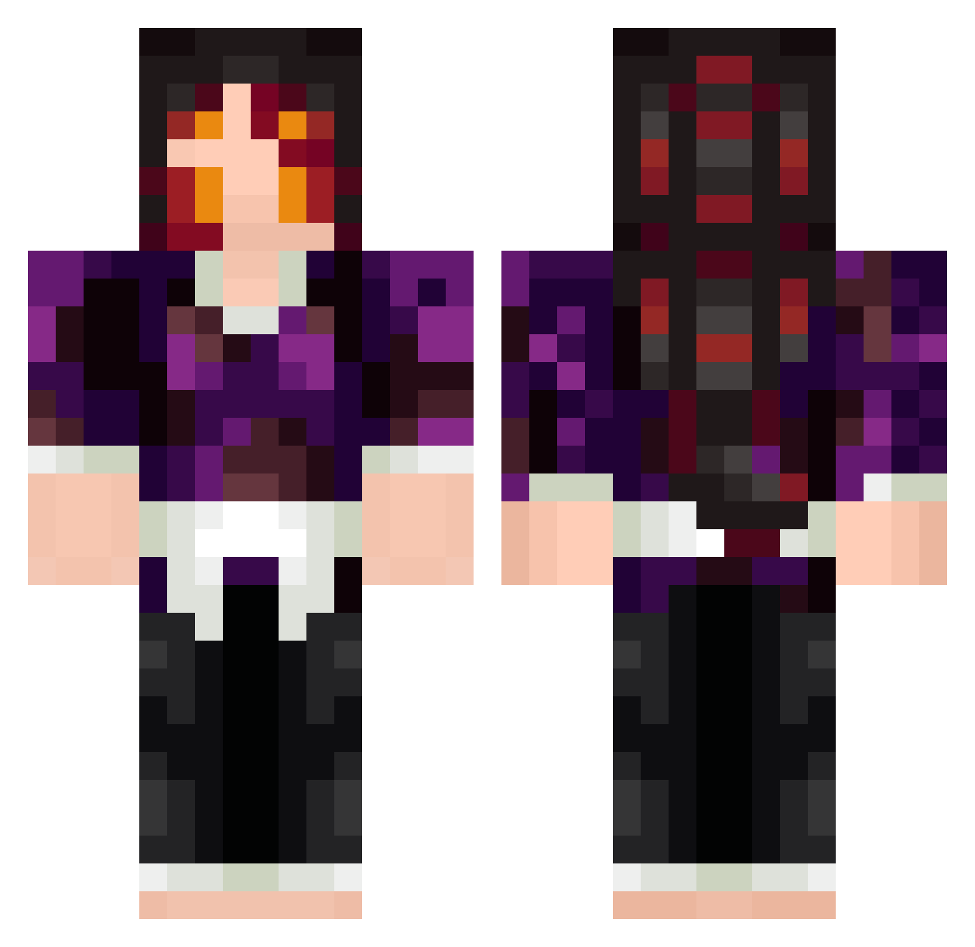 _V0rpal Minecraft skin, front and back view