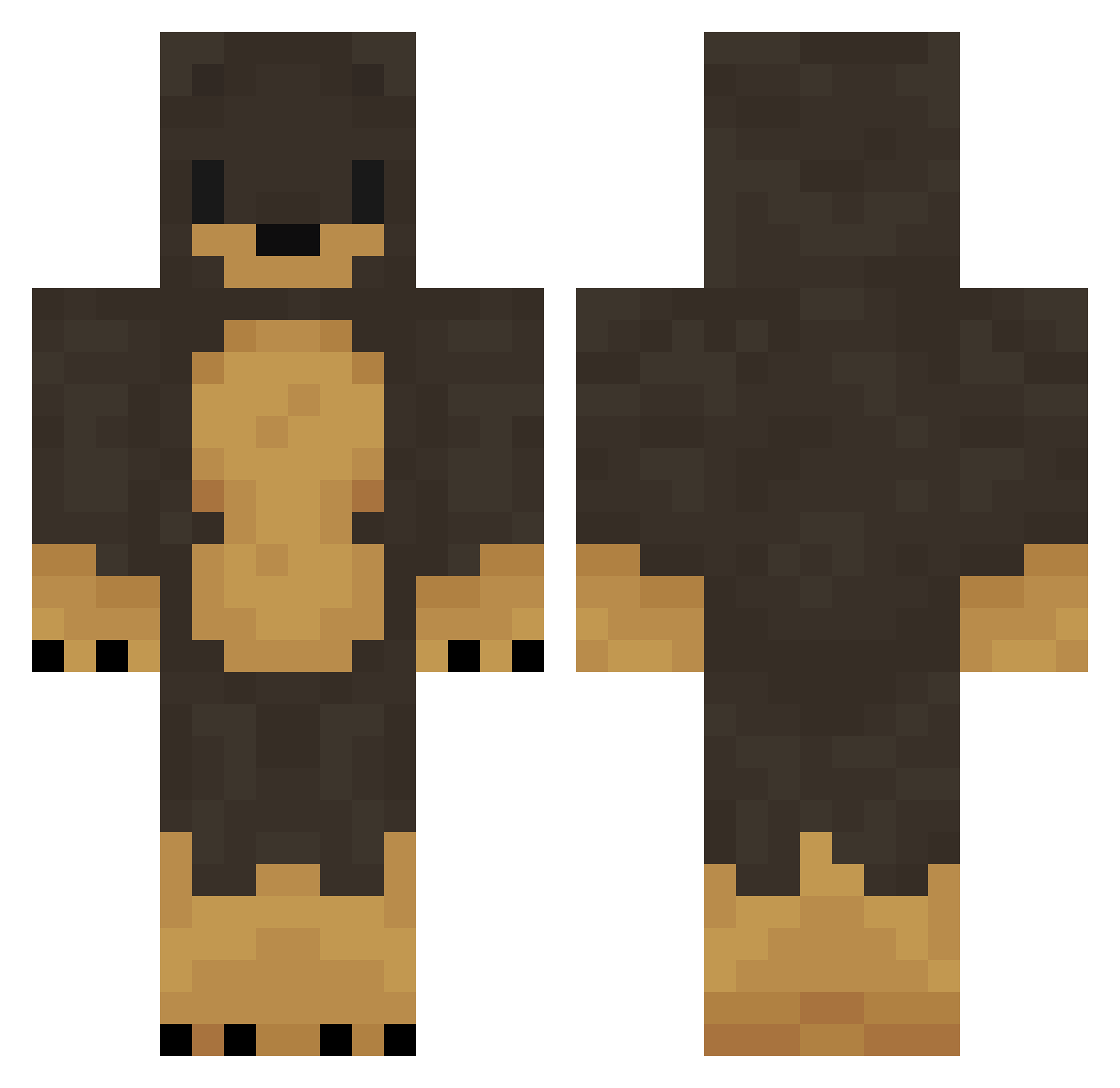 Seprun Minecraft skin, front and back view