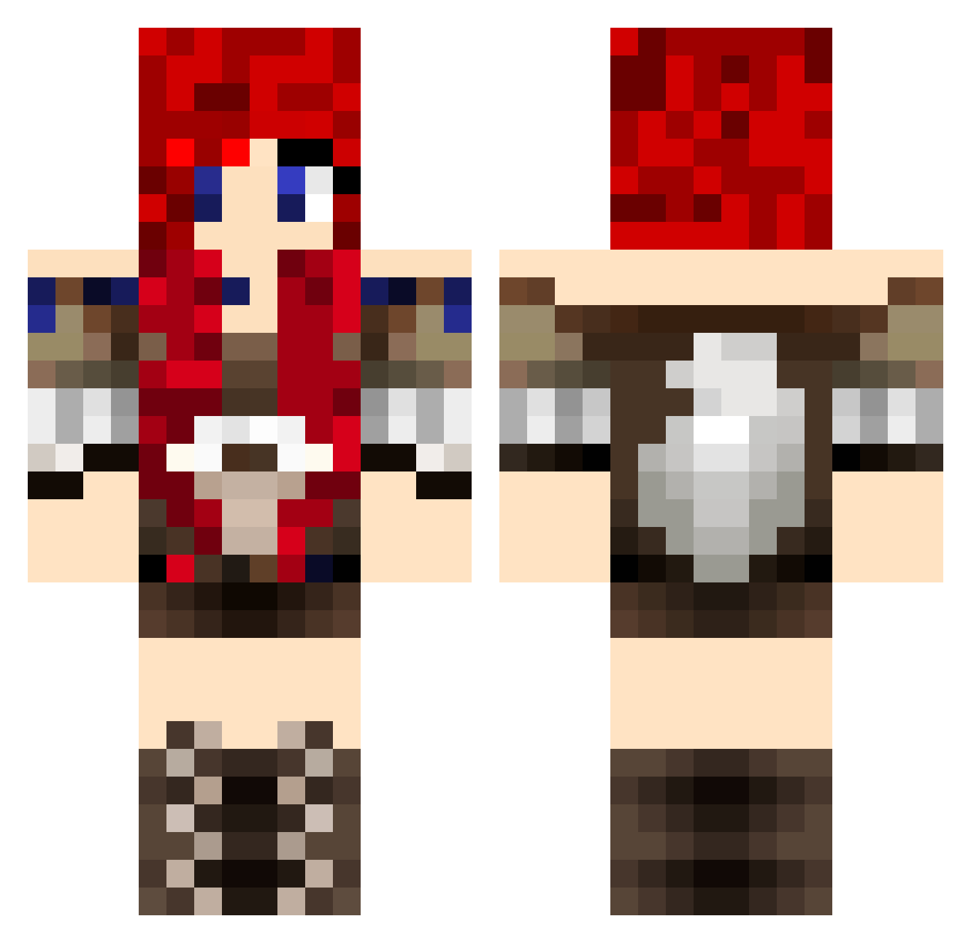 Salamander Minecraft skin, front and back view