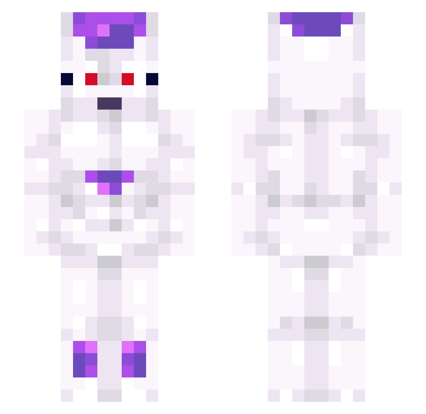 DeClutZ Minecraft skin, front and back view