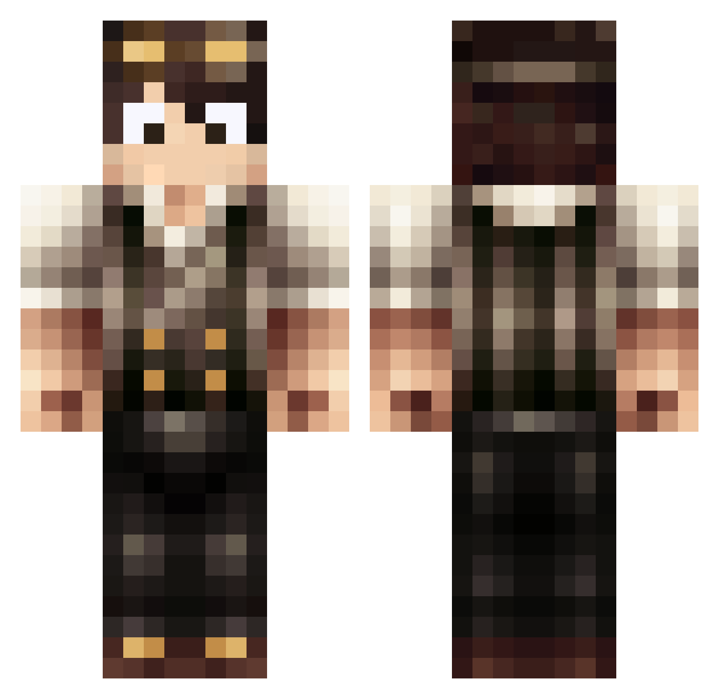 Xyfy Minecraft skin, front and back view