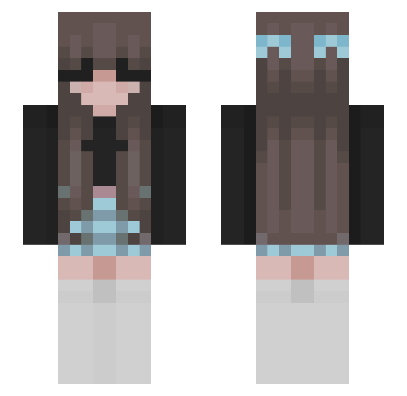 ignorantman Minecraft skin, front and back view